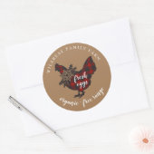 Buffalo Plaid Familie Boerderij Kip Ronde Sticker (Envelop)