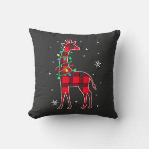 Buffalo Plaid Familie Matching Giraffe Kerstmis Py Kussen