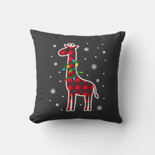 Buffalo Plaid Familie Matching Giraffe Kerstmis Py Kussen