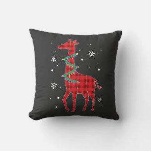 Buffalo Plaid Familie Matching Giraffe Kerstmis Py Kussen