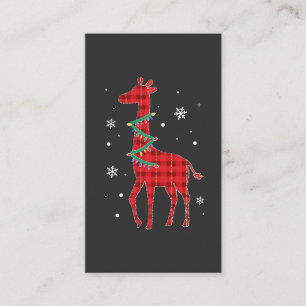 Buffalo Plaid Familie Matching Giraffe Kerstmis Py Visitekaartje