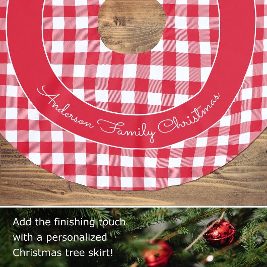 Buffalo Plaid familienaam Rustic Christmas Red Kerstboom Rok