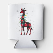 Buffalo Plaid Family Matching Giraffe Christmas Pa Blikjeskoeler (Voorkant)