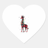 Buffalo Plaid Family Matching Giraffe Christmas Pa Hart Sticker (Voorkant)