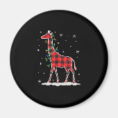 Buffalo Plaid Family Matching Giraffe Christmas Pa Magneet (Voorkant)