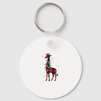 Buffalo Plaid Family Matching Giraffe Christmas Pa Sleutelhanger