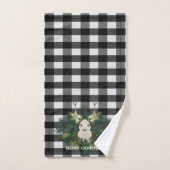 Buffalo Plaid Feestelijke Rendier Kerstvakantie Bad Handdoek (Handdoek)