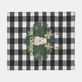 Buffalo Plaid Feestelijke Rendier Kerstvakantie Fleece Deken (Voorkant (Horizontaal))