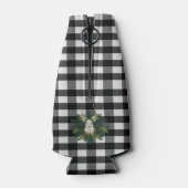 Buffalo Plaid Feestelijke Rendier Kerstvakantie Flesjeskoeler (Achterkant)