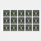 Buffalo Plaid Feestelijke Rendier Kerstvakantie Labels (Vel)