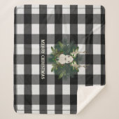 Buffalo Plaid Feestelijke Rendier Kerstvakantie Sherpa Deken (Voorkant)