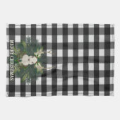 Buffalo Plaid Feestelijke Rendier Kerstvakantie Theedoek (Horizontaal)