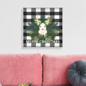 Buffalo Plaid Feestelijke Rendieren Kerstmis Canvas Afdruk (Insitu (Woonkamer))
