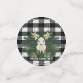 Buffalo Plaid Feestelijke Rendieren Kerstmis Confetti (Kleine voorkant)