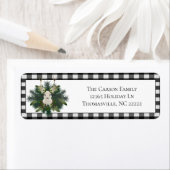 Buffalo Plaid Feestelijke Rendieren Kerstmis Etiket (Insitu)