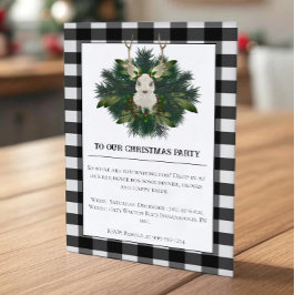 Buffalo Plaid Feestelijke Rendieren Kerstmis Kaart