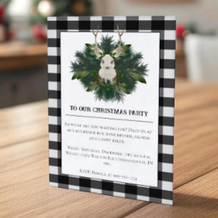 Buffalo Plaid Feestelijke Rendieren Kerstmis Kaart
