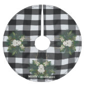 Buffalo Plaid Feestelijke Rendieren Kerstmis Kerstboom Rok (Voorkant)