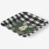 Buffalo Plaid Feestelijke Rendieren Kerstmis Papieren Bordje (Gebogen)