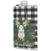 Buffalo Plaid Festieve Rendieren Kerstmis Heupfles (Links)