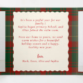 Buffalo Plaid Festive Photos Christmas   Drieluik Wenskaart (Binnenkant midden)