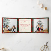 Buffalo Plaid Festive Photos Christmas   Drieluik Wenskaart (Binnen)