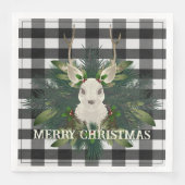 Buffalo Plaid Festive Rendier Kerstmis Servet (Voorkant)