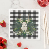 Buffalo Plaid Festive Rendier Kerstmis Servet (Insitu)