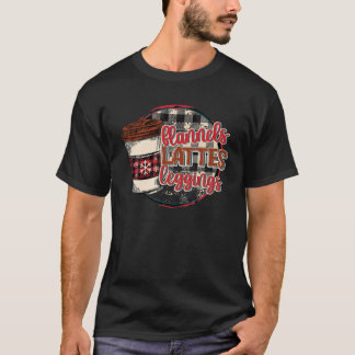 Buffalo Plaid Flannels Lattes Leggings Chocolate C T-shirt