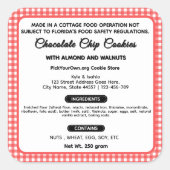 Buffalo plaid Florida cottage food label (Voorkant)