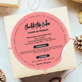 Buffalo plaid Florida cottage food label Ronde