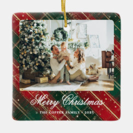  Buffalo Plaid Foto Kerst Keramisch Ornament