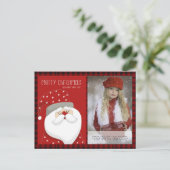 Buffalo Plaid Foto Kerstmis Nieuwjaar Folk Art Ker Briefkaart (Staand voorkant)