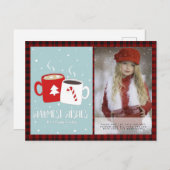 Buffalo Plaid Foto Kerstmis Nieuwjaar Folkart Heet Briefkaart (Voorkant / Achterkant)