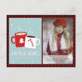 Buffalo Plaid Foto Kerstmis Nieuwjaar Folkart Heet Briefkaart
