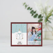 Buffalo Plaid Foto Kerstmis Nieuwjaar Volkscultuur Briefkaart (Staand voorkant)
