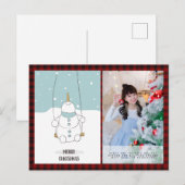 Buffalo Plaid Foto Kerstmis Nieuwjaar Volkscultuur Briefkaart (Voorkant / Achterkant)