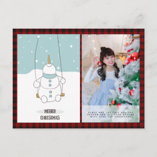 Buffalo Plaid Foto Kerstmis Nieuwjaar Volkscultuur Briefkaart