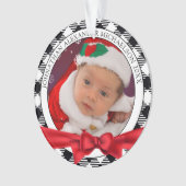 Buffalo Plaid Foto Kerstmis Ornament (voorkant)