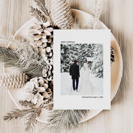 Buffalo Plaid Foto Kerstmis | vrolijk kerstfeest Feestdagenkaart