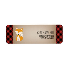 Buffalo Plaid Fox Baby shower Etiket