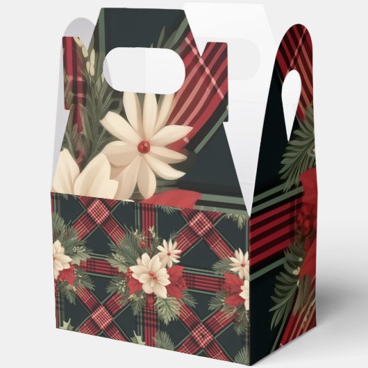 Buffalo Plaid Gable Gift Box met handvat Bedankdoosjes (Open)