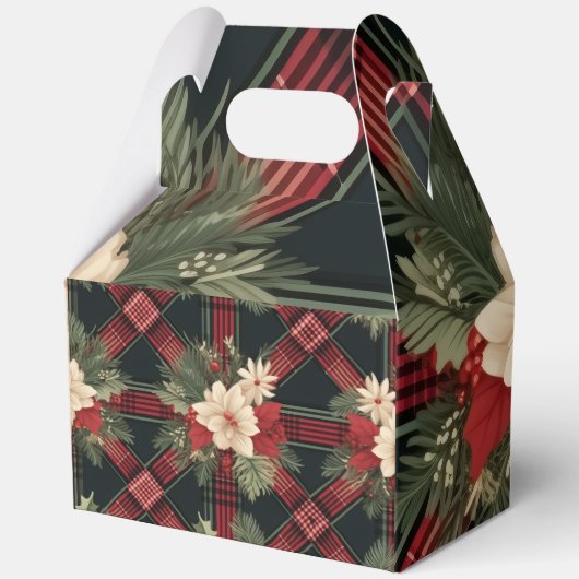 Buffalo Plaid Gable Gift Box met handvat Bedankdoosjes (Achterkant)