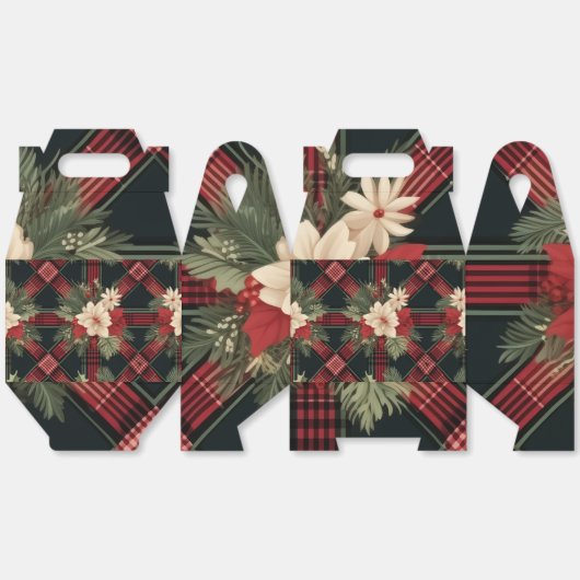 Buffalo Plaid Gable Gift Box met handvat Bedankdoosjes (Ongevouwen)