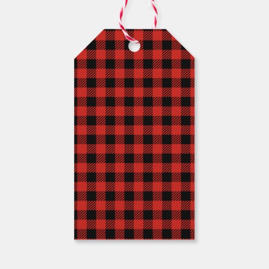 Buffalo Plaid Geloof in de magie van Kerstmis Cadeaulabel (Achterkant)