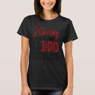 Buffalo Plaid Gelukkig 100ste Dag op School Hoera T-shirt