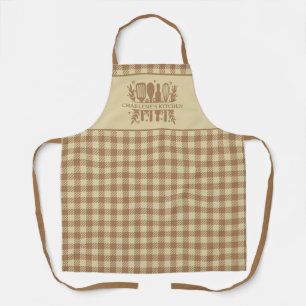 Buffalo Plaid gepersonaliseerd rustiek land Schort