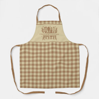 Buffalo Plaid gepersonaliseerd rustiek land Schort
