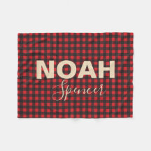 Buffalo plaid gepersonaliseerde deken