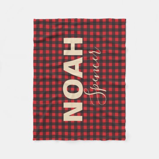Buffalo plaid gepersonaliseerde deken (Voorkant)